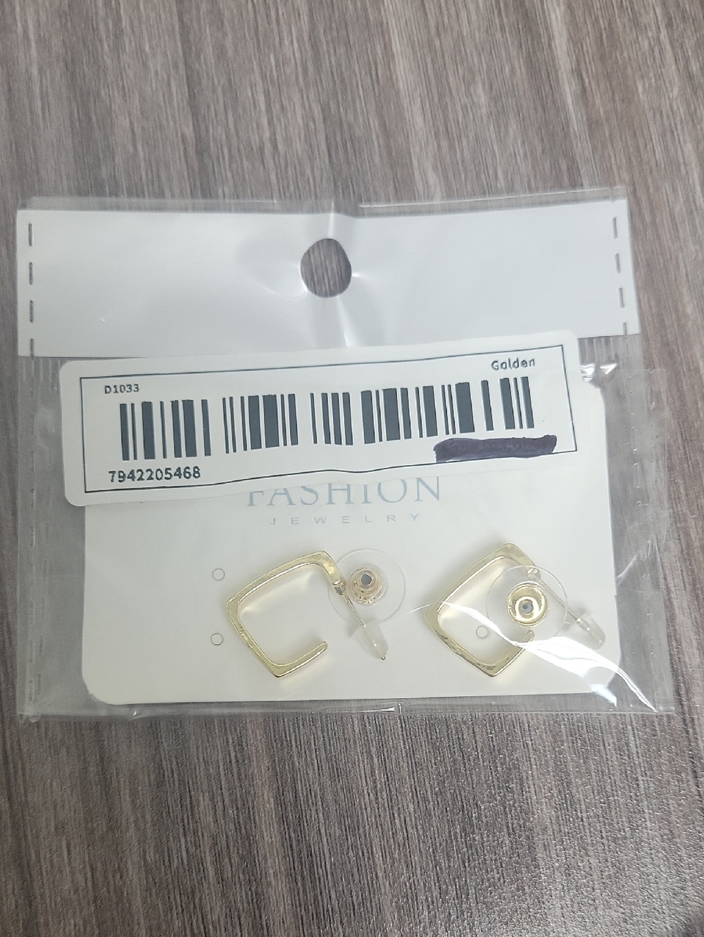 NWT Golden Square Hoop Stud Earrings - Fashion Jewelry